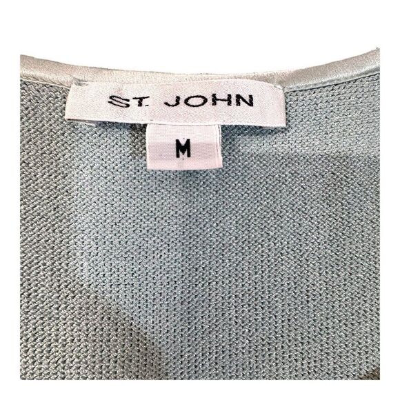 St. John Womens Silver Metallic Knit Tank Top Camisole Under Shirt Size M READ - Picture 2 of 5